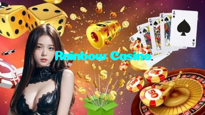 Rainbow Casino casino presented on mobile device in Pakistan with slots and live games